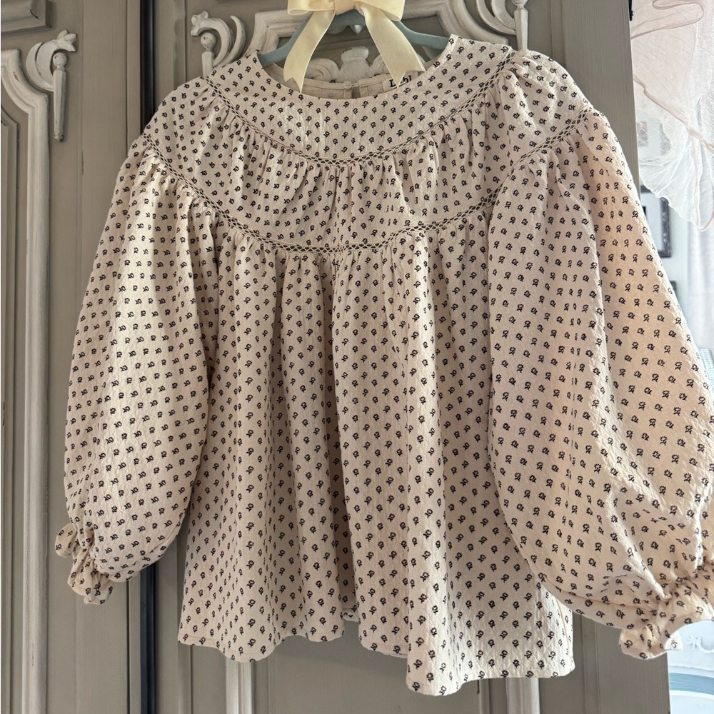 DAHL “PRIMROSE” Blouse in Brown Floral, Size M